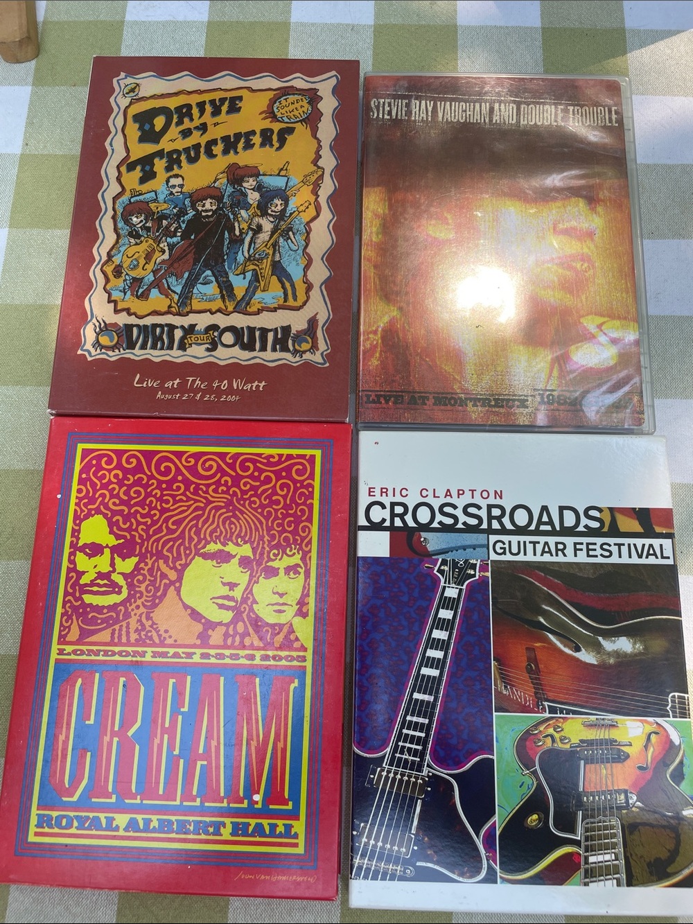 4 MUSIC CONCERT DVDS DOUBLE DISC CLASSIC ROCK CLAPTON CREAM VAUGHAN